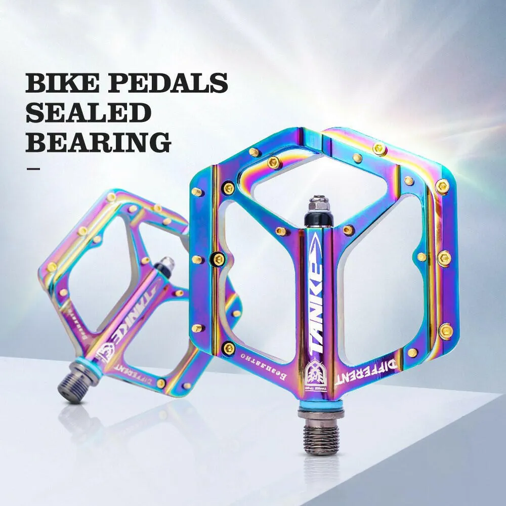 1 Pair Bicycle Pedals Colorful Cycling Road Bike Pedals Non-slip Aluminium MTB Bike Pedals Cycling Accessories