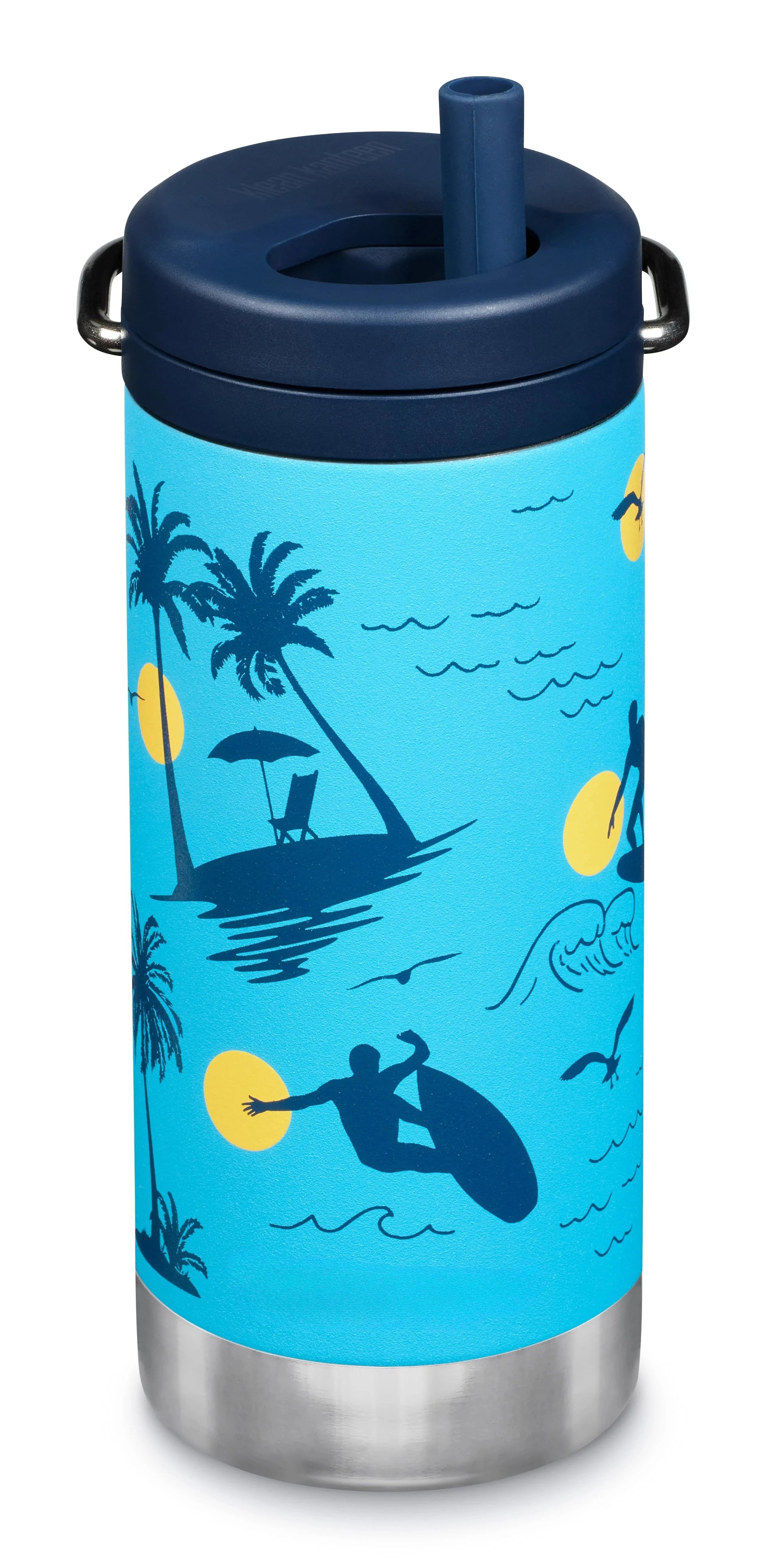 12 fl oz Stainless Steel Insulated Water Bottle Twist Cap Surfer