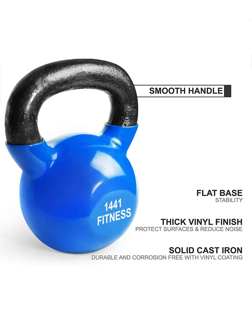 1441 Fitness Vinyl Coated Kettlebell 4 KG to 24 KG