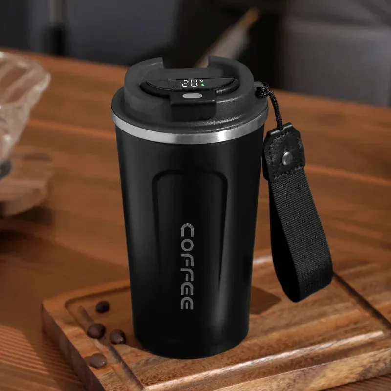 380/510ml Thermos Coffee Cup-Temperature Display Insulated Coffee Bottle