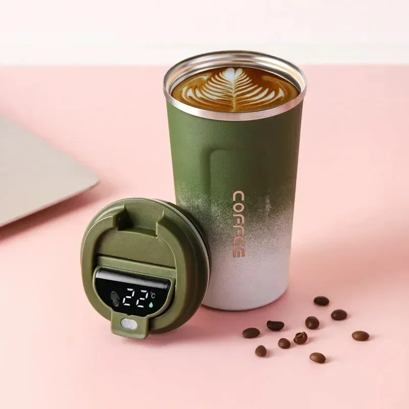 380/510ml Thermos Coffee Cup-Temperature Display Insulated Coffee Bottle