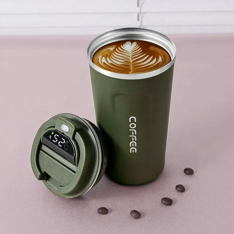 380/510ml Thermos Coffee Cup-Temperature Display Insulated Coffee Bottle