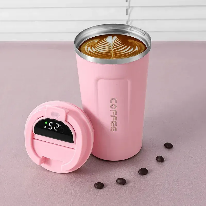 380/510ml Thermos Coffee Cup-Temperature Display Insulated Coffee Bottle