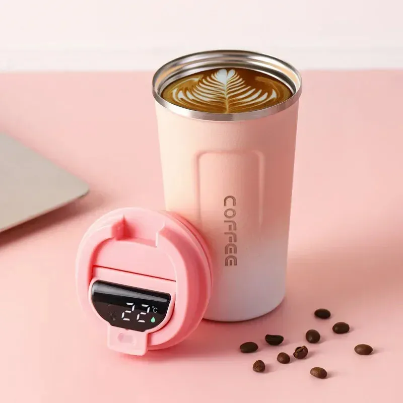 380/510ml Thermos Coffee Cup-Temperature Display Insulated Coffee Bottle