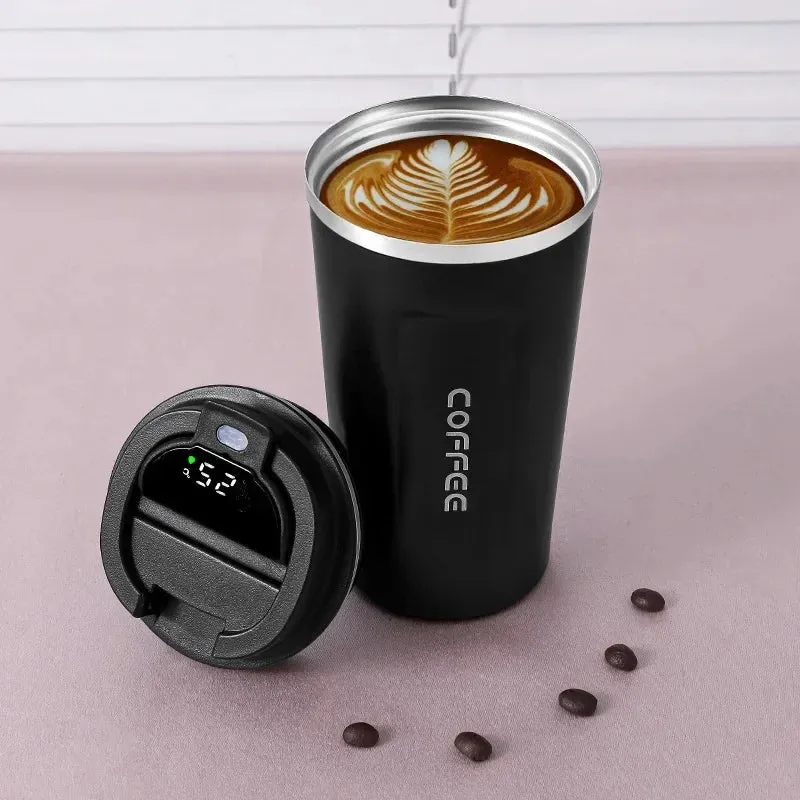 380/510ml Thermos Coffee Cup-Temperature Display Insulated Coffee Bottle