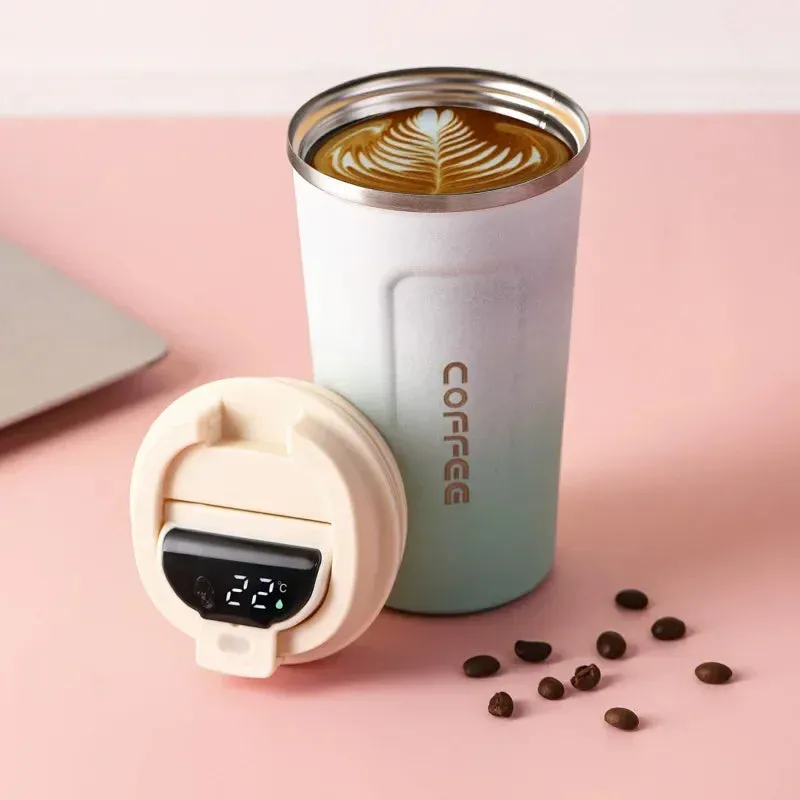 380/510ml Thermos Coffee Cup-Temperature Display Insulated Coffee Bottle