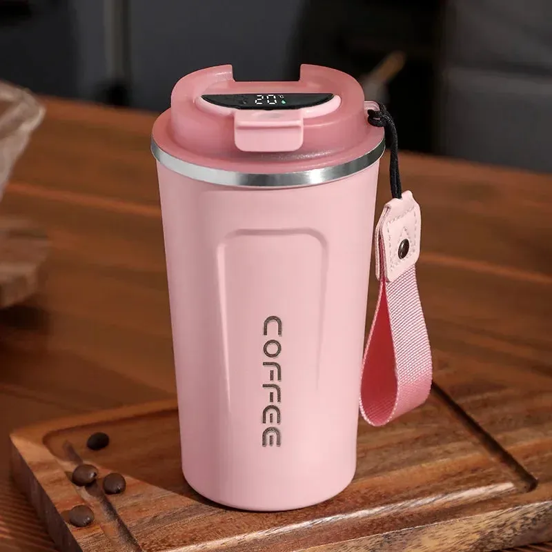 380/510ml Thermos Coffee Cup-Temperature Display Insulated Coffee Bottle