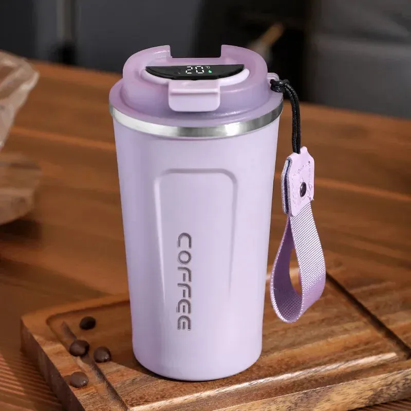 380/510ml Thermos Coffee Cup-Temperature Display Insulated Coffee Bottle