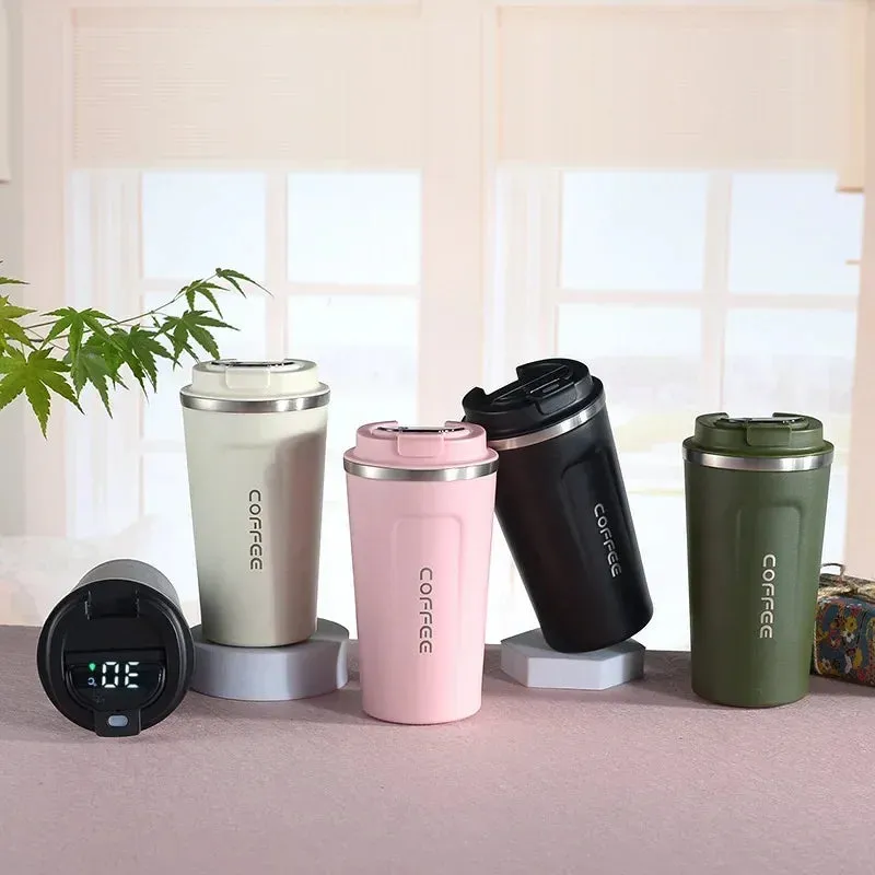 380/510ml Thermos Coffee Cup-Temperature Display Insulated Coffee Bottle