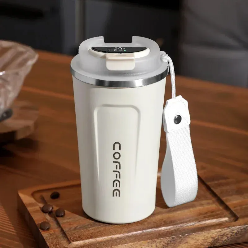 380/510ml Thermos Coffee Cup-Temperature Display Insulated Coffee Bottle