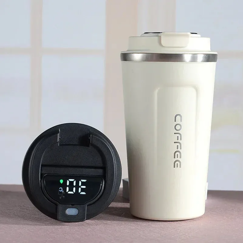 380/510ml Thermos Coffee Cup-Temperature Display Insulated Coffee Bottle