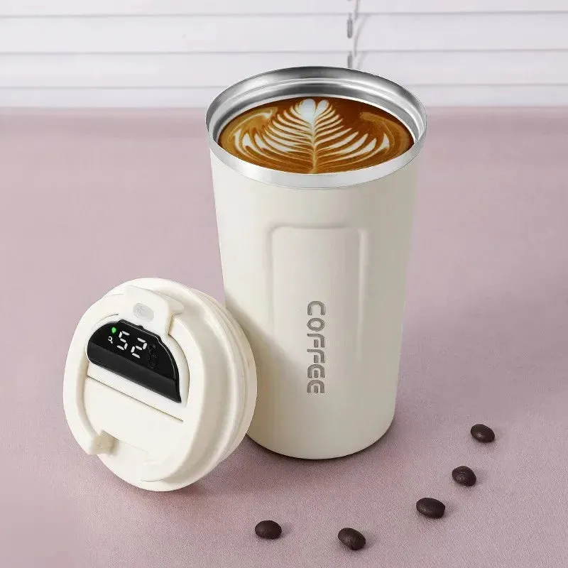 380/510ml Thermos Coffee Cup-Temperature Display Insulated Coffee Bottle