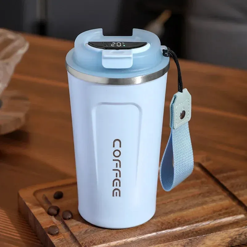 380/510ml Thermos Coffee Cup-Temperature Display Insulated Coffee Bottle