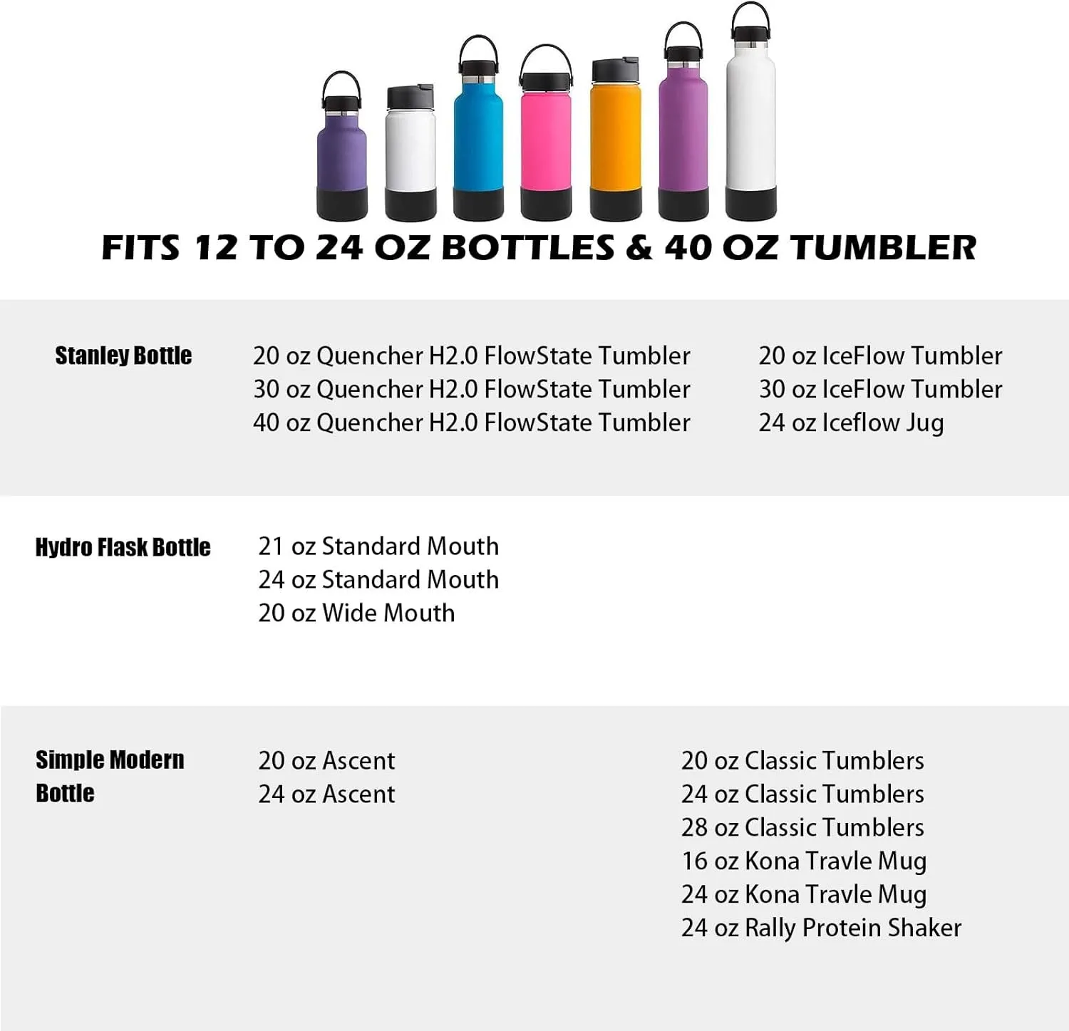 5Pcs Silicone Bottle Boot, Bottom Protector Compatible with Stanley/Hydroflask/Iron Flask/Simple Modern, 2.8-3in Bottom Width of Stainless Water Bottle