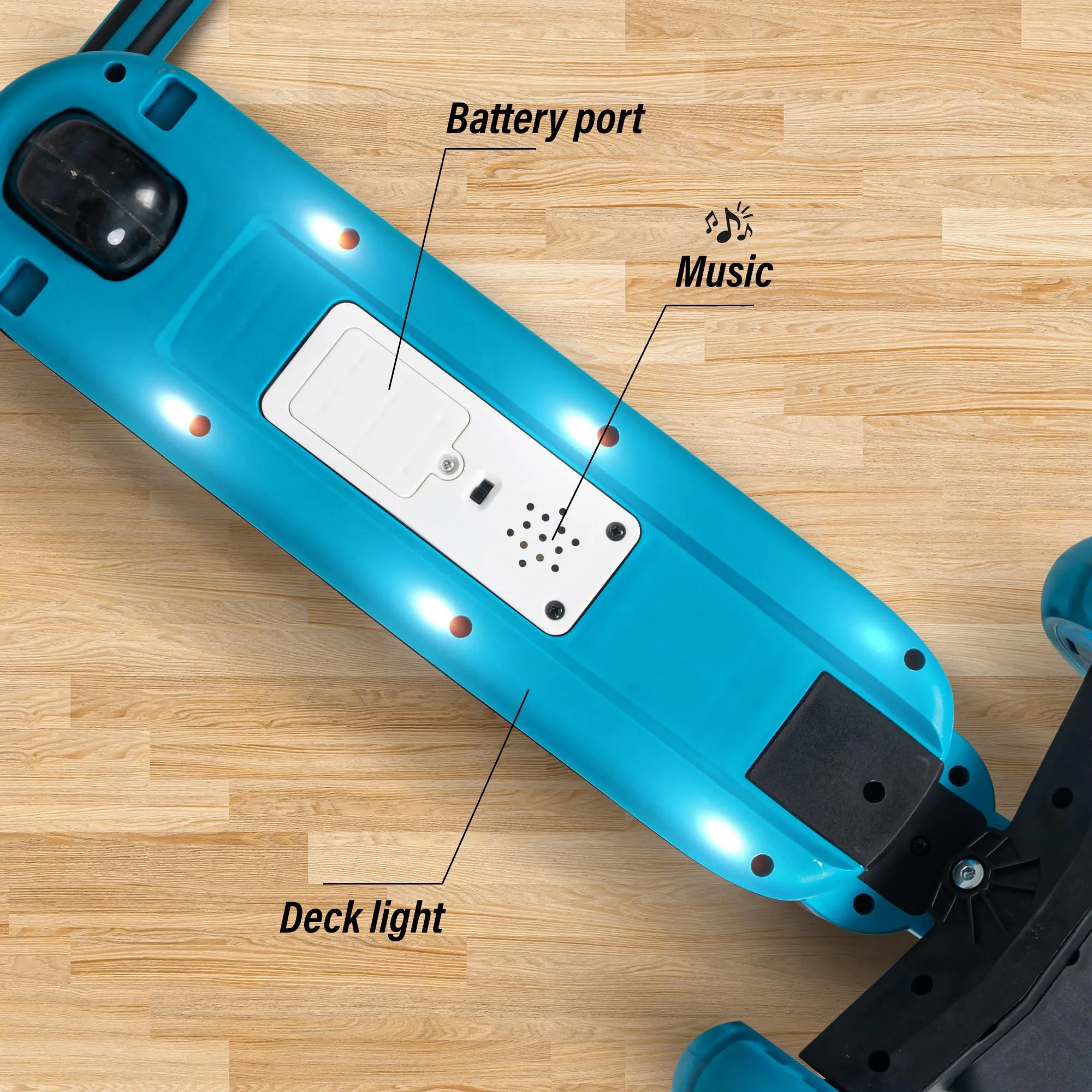 Baybee Cruze Skate Scooter for Kids, Smart 3 Wheel Kids Scooter with Height Adjustable & Music | Kick Scooter with LED PU Wheels, Rear Brake | Runner Scooter for Kids 2 to 10 Years Boys Girls (Blue)