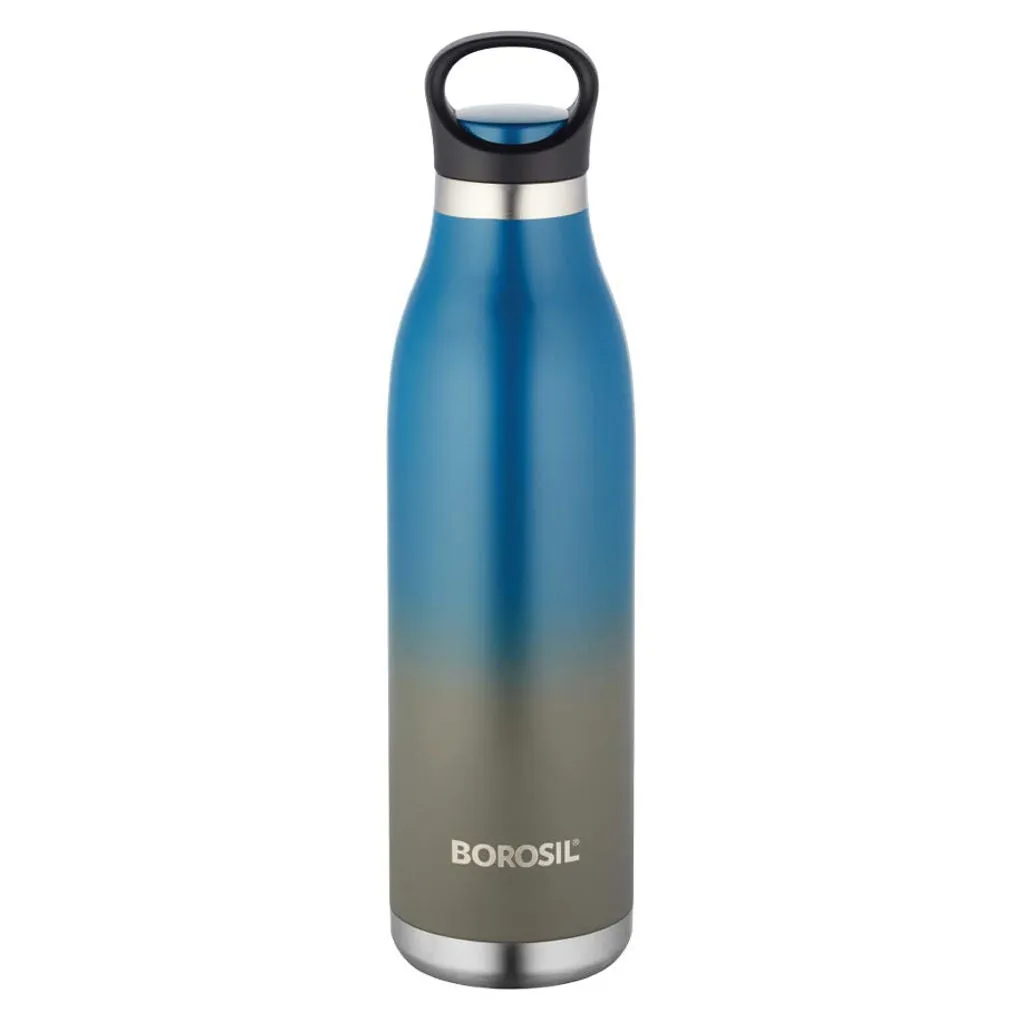 Borosil Stainless Steel Vacuum Insulated Water Bottle 700 ml ColourCrush Blue BT0700BLE402