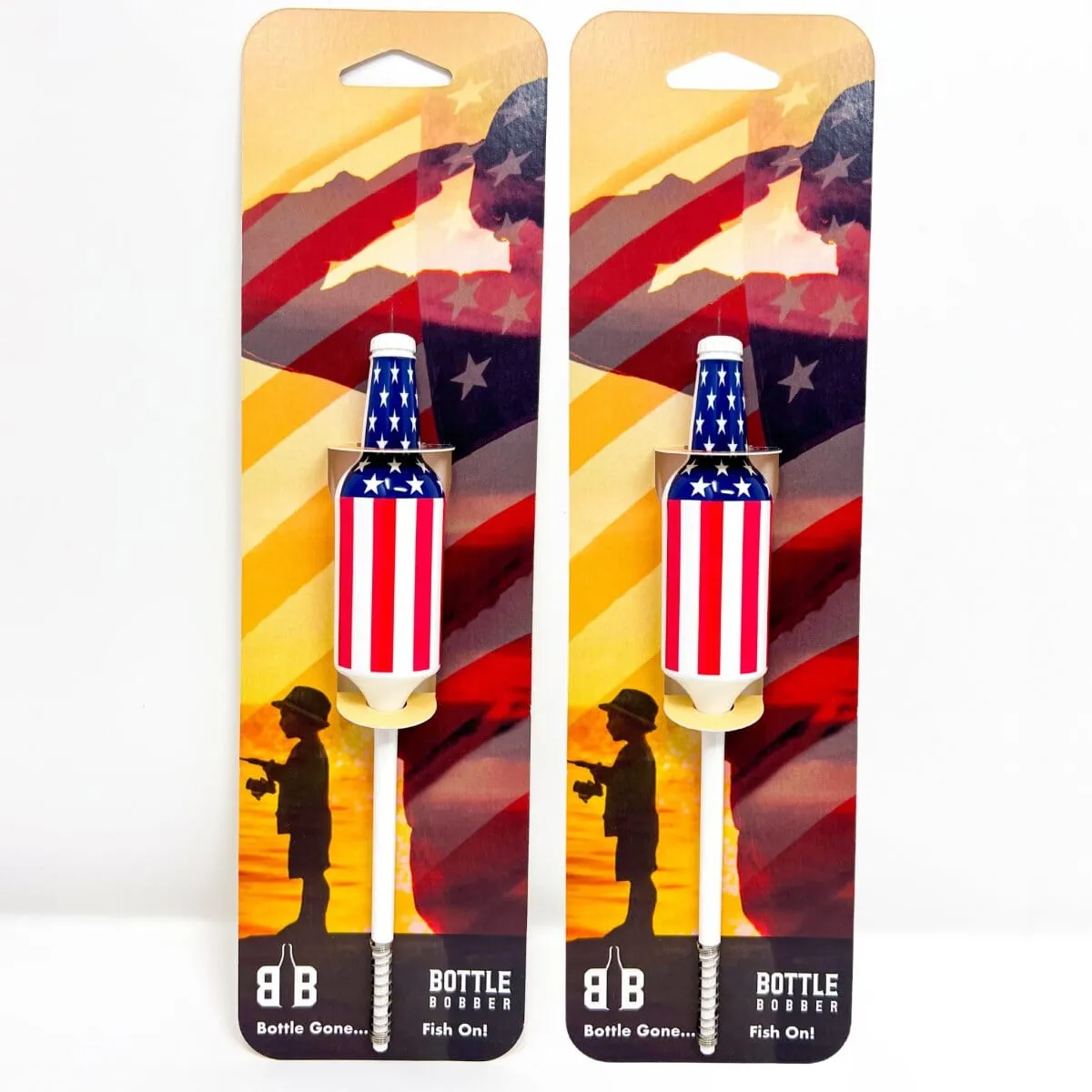Bottle Bobbers - American Flag Red & White Fishing Bobber 2-Pack