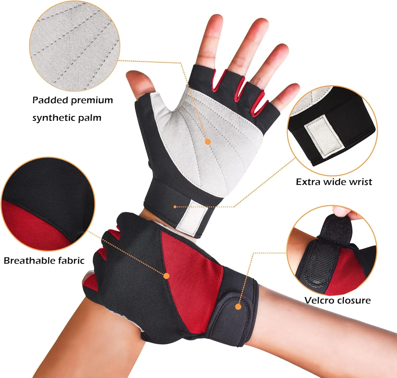 ChinFun Unisex Sailing Gloves Padded Palm Fingerless Kayaking Glove- Perfect for Paddling, Canoeing for Men Women & Youth