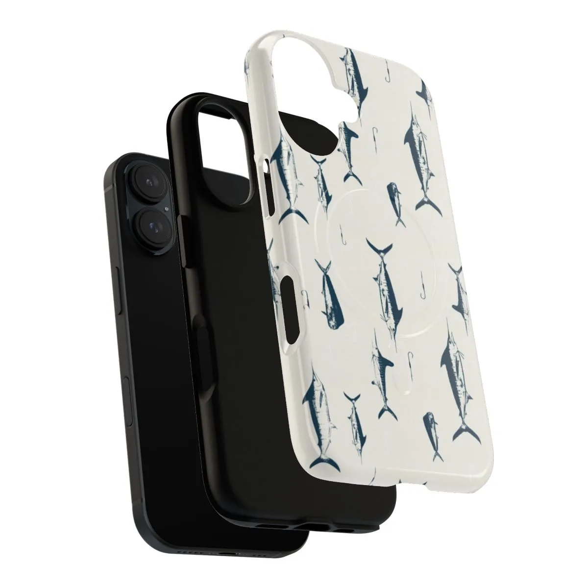Classic Offshore Fishing Gear - Marlin, Mahi & Hooks Pattern Phone Case
