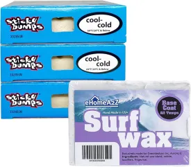 EHOMEA2Z Surfboard Wax Basecoat Bundle with Sticky Bumps Cool Cold Surf Wax Surfboard Surfing Accessories Surfing Wax (4)