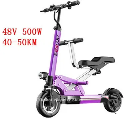 Electric Scooter Adults With Seat Electric Scooters With Suspension System 10 Inch 500W 48V Portable Foldable Electric Scooter
