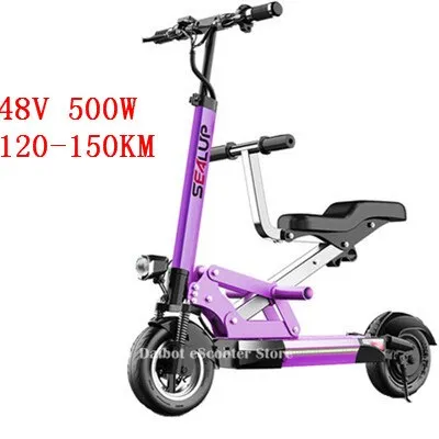 Electric Scooter Adults With Seat Electric Scooters With Suspension System 10 Inch 500W 48V Portable Foldable Electric Scooter