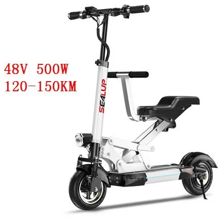 Electric Scooter Adults With Seat Electric Scooters With Suspension System 10 Inch 500W 48V Portable Foldable Electric Scooter