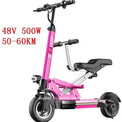 Electric Scooter Adults With Seat Electric Scooters With Suspension System 10 Inch 500W 48V Portable Foldable Electric Scooter