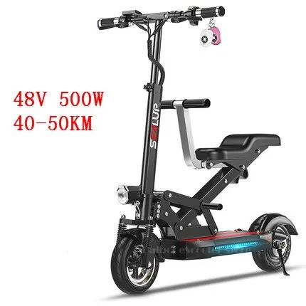 Electric Scooter Adults With Seat Electric Scooters With Suspension System 10 Inch 500W 48V Portable Foldable Electric Scooter