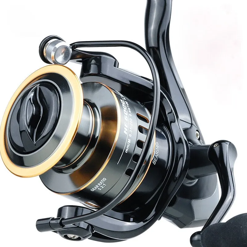 Far Throw Fishing Reel Metal HE500 Freshwater Reservoir Lure Spinning Fishing Wheel Trolling Surf Metal Spinning Reels