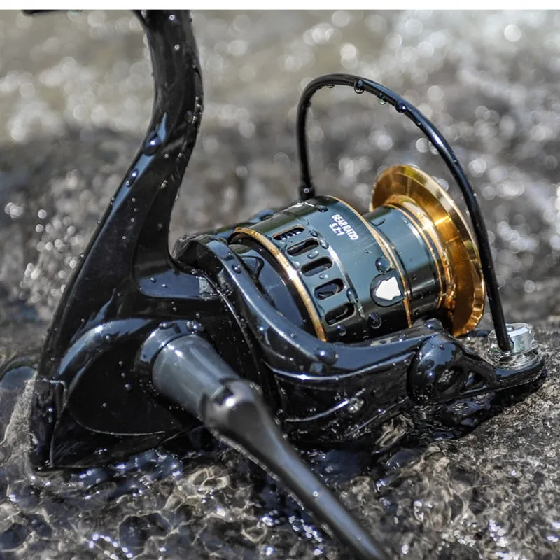 Far Throw Fishing Reel Metal HE500 Freshwater Reservoir Lure Spinning Fishing Wheel Trolling Surf Metal Spinning Reels