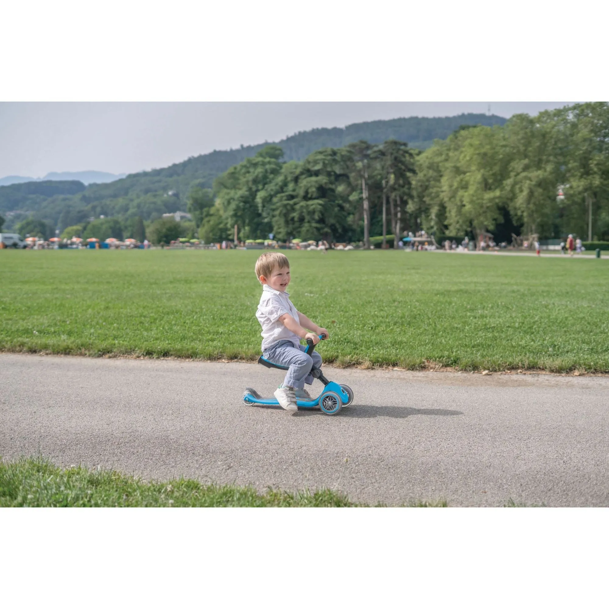 Globber Go Up Foldable Plus Lights Scooter - Pastel Pink (15m – 7y)
