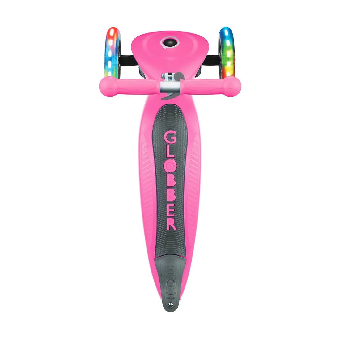 Globber Primo Foldable   Lights 3-Wheeled Kids Scooter (Ages 3-6) - Deep Pink