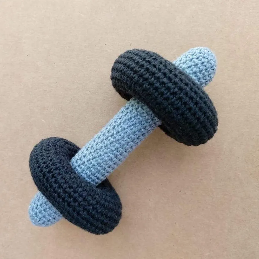 Hand-knitted Dumbbell