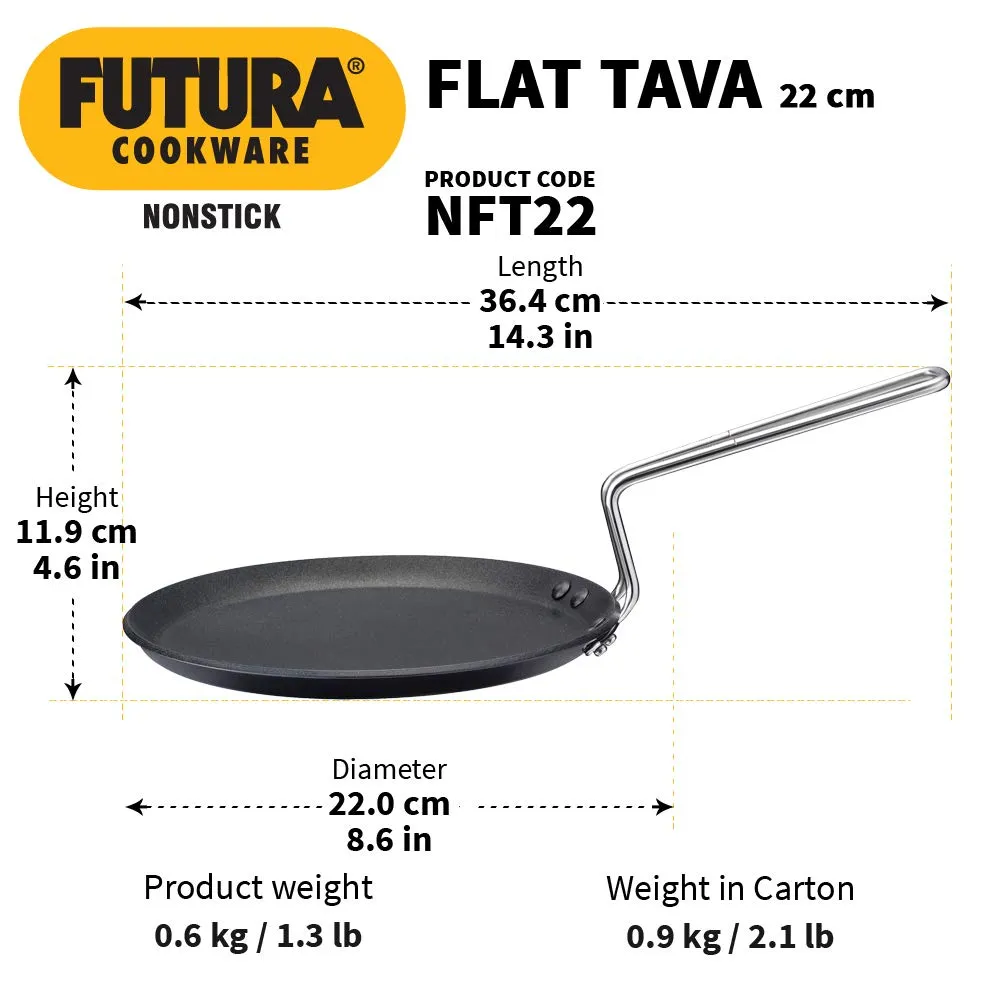 Hawkins Futura Nonstick (Griddles) Flat Tava 22 cm, 4.06 mm NFT 22
