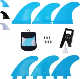 Ho Stevie! FRP Thruster (3) Surfboard Fins - Stronger Than Regular Nylon Fins - Performance and Maneuverability - Includes Travel Case, Screws, Wax Comb and Fin Key
