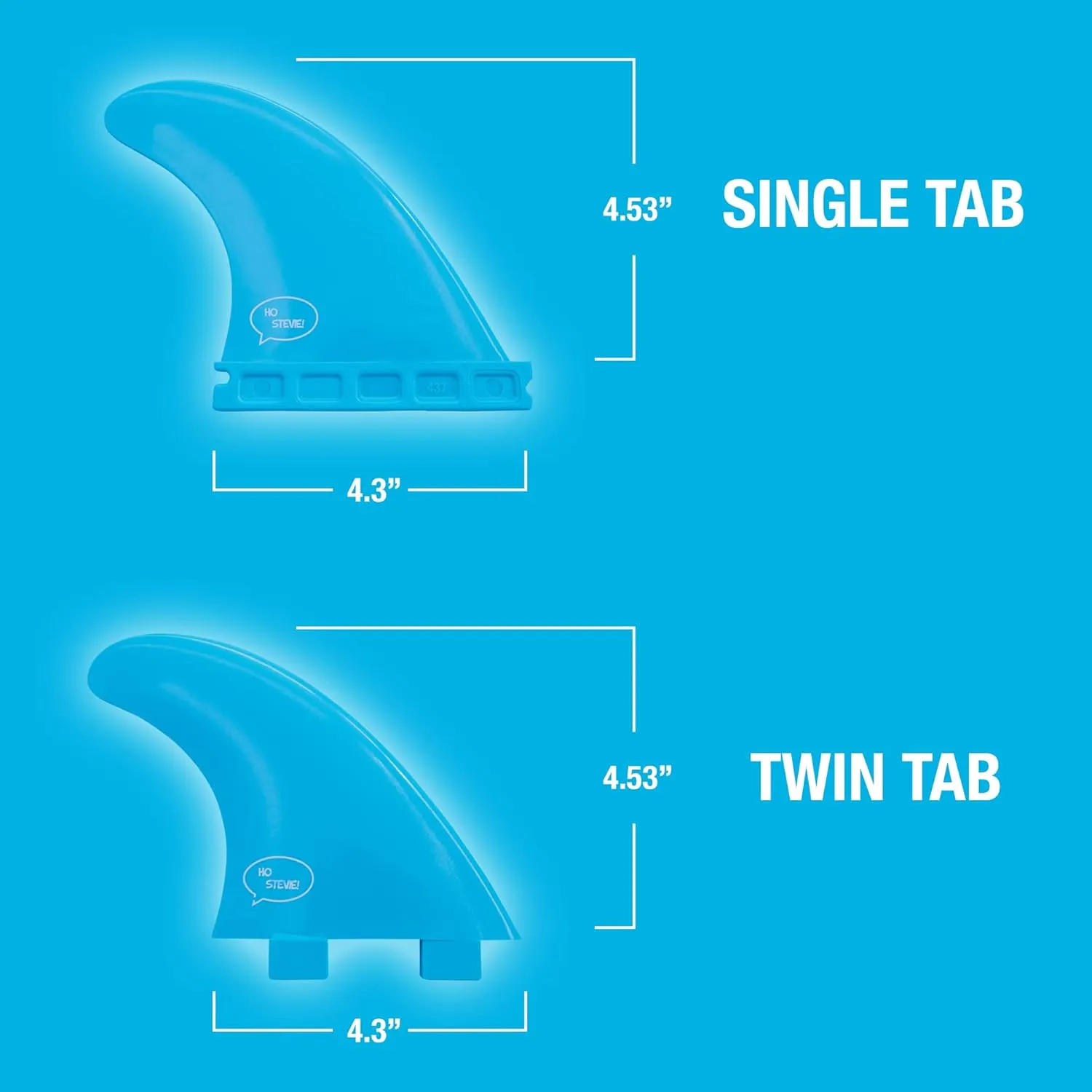 Ho Stevie! FRP Thruster (3) Surfboard Fins - Stronger Than Regular Nylon Fins - Performance and Maneuverability - Includes Travel Case, Screws, Wax Comb and Fin Key