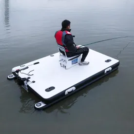 Inflatable Floating Dock Platform  Portable Modular Floating Dock for Lake Fishing, 2x1.5m Large Stable Inflatable Dock Floats for Adults, Foldable Outdoor Water Platform Raft