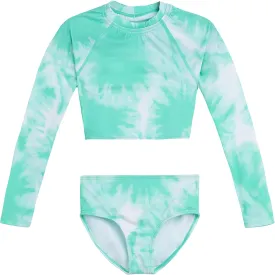 Kanu Surf Girls' Long Sleeve Rashguard UPF 50  Two Piece Swim Set