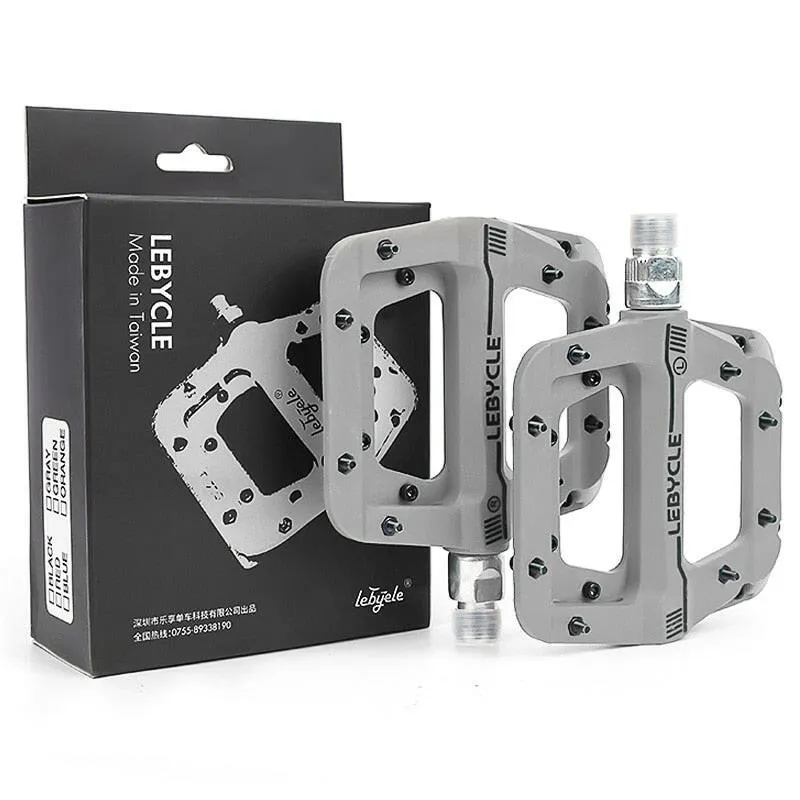 Lebycle MTB Bike Nylon Pedal Bearing Mountain Bike Pedals High-Strength Non-Slip Bicycle Pedals Bike Cycling Accessories