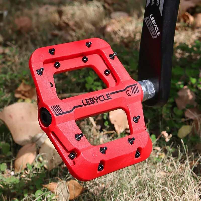 Lebycle MTB Bike Nylon Pedal Bearing Mountain Bike Pedals High-Strength Non-Slip Bicycle Pedals Bike Cycling Accessories