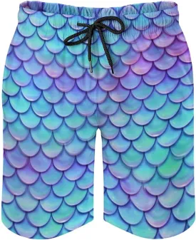 Men's Summer Quick Dry Swim Trunks Mermaid Beach Board Shorts Bathing Suits