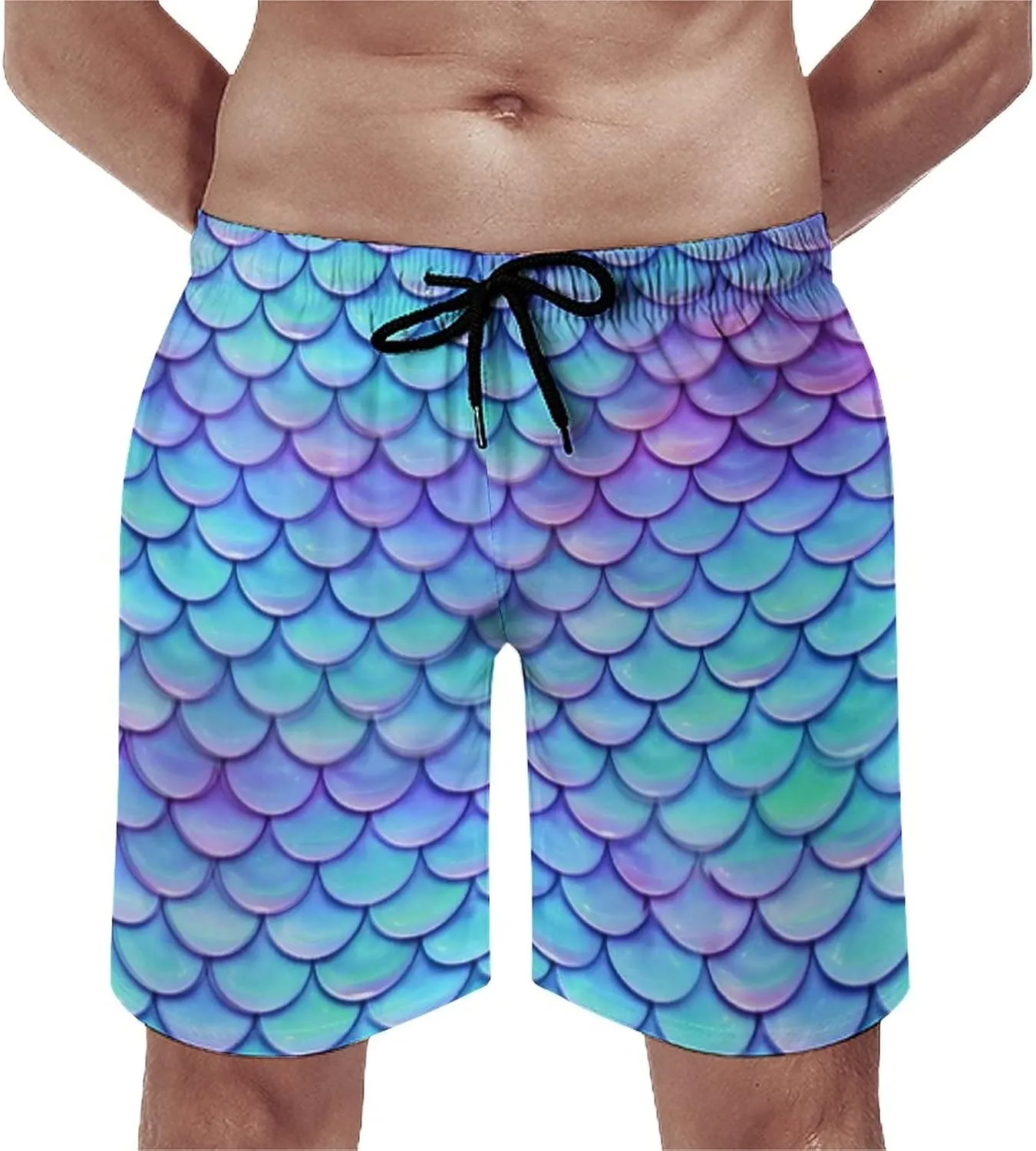 Men's Summer Quick Dry Swim Trunks Mermaid Beach Board Shorts Bathing Suits