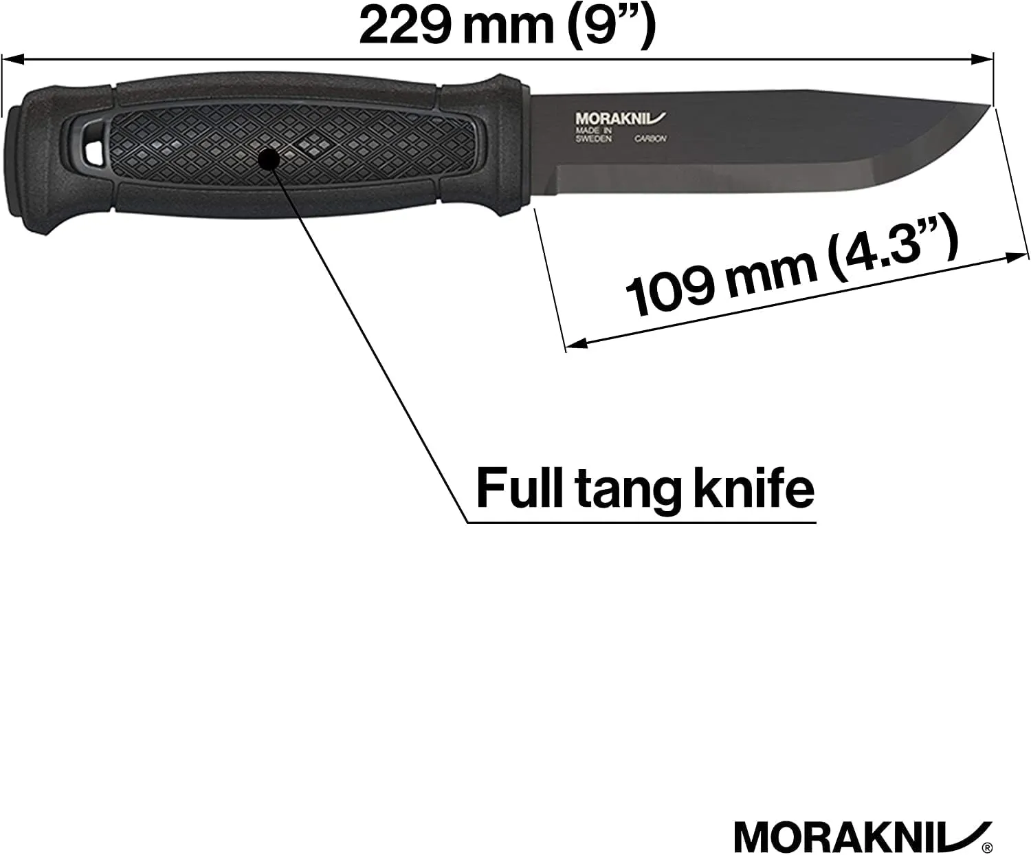 Morakniv Garberg Full Tang Fixed Blade Knife with Carbon Steel Blade