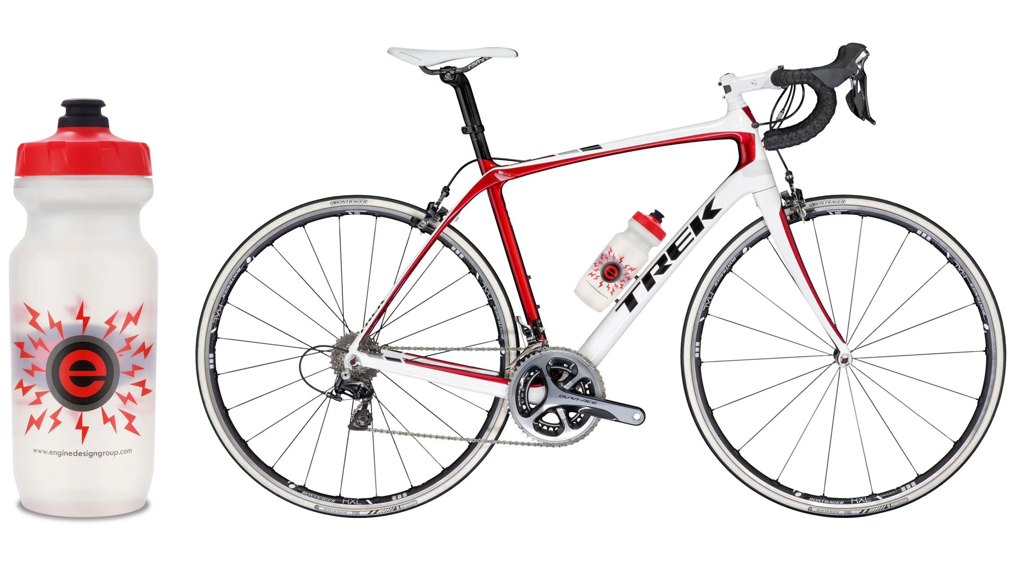 NGN Sport – High Performance Bike Water Bottles – 21 oz | Clear & Red (2-Pack)