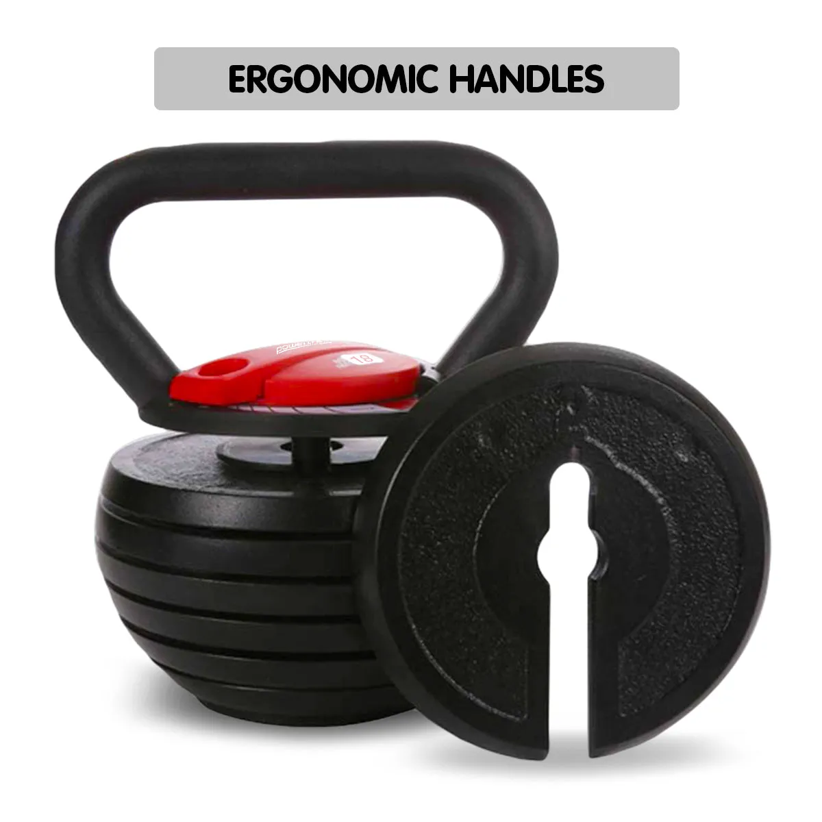 Powertrain 2x Adjustable Kettlebells Weights Dumbbell - 18kg