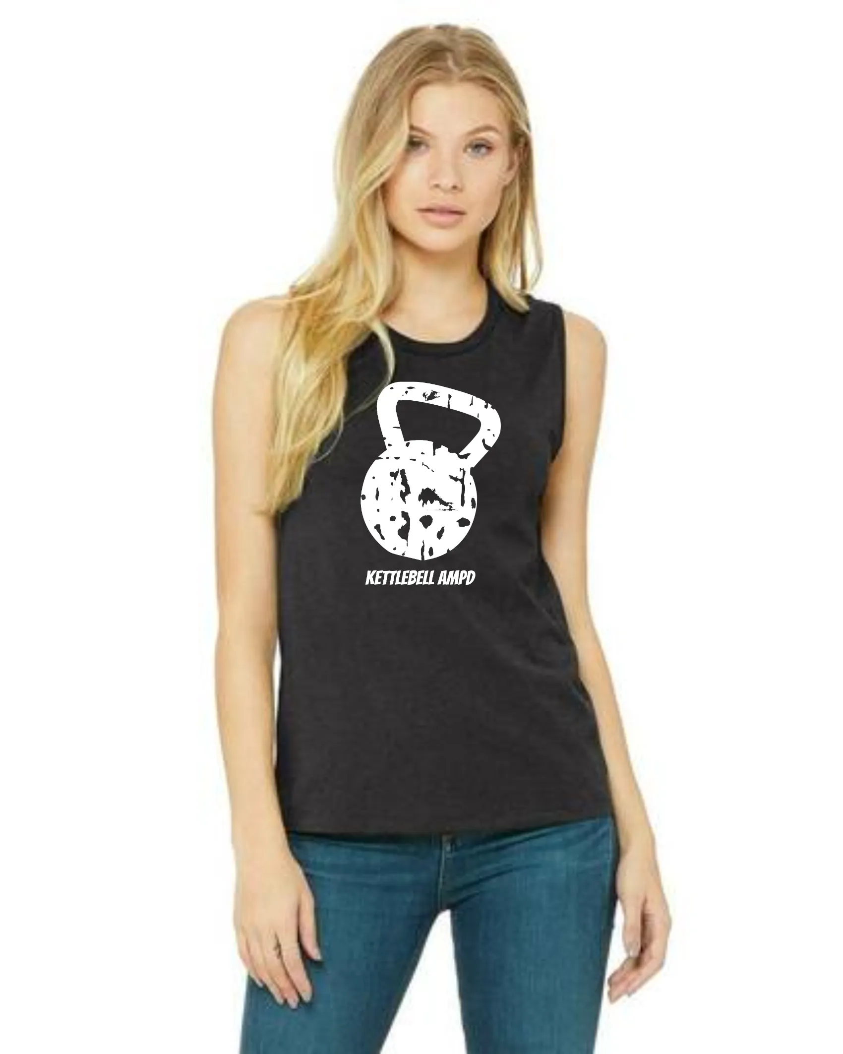 "Kettlebell Grunge" Women's Muscle Tank