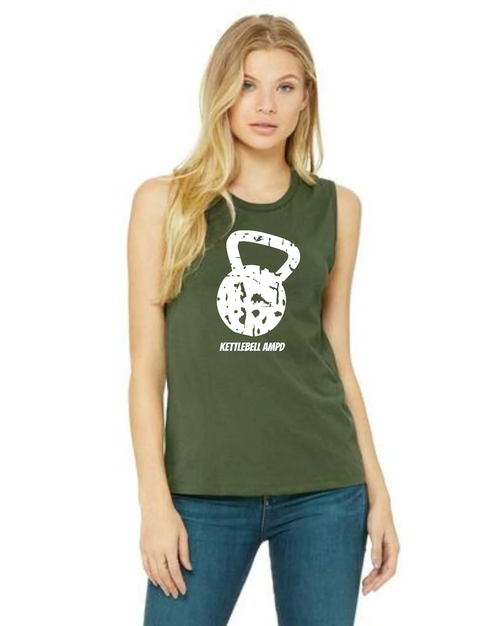 "Kettlebell Grunge" Women's Muscle Tank