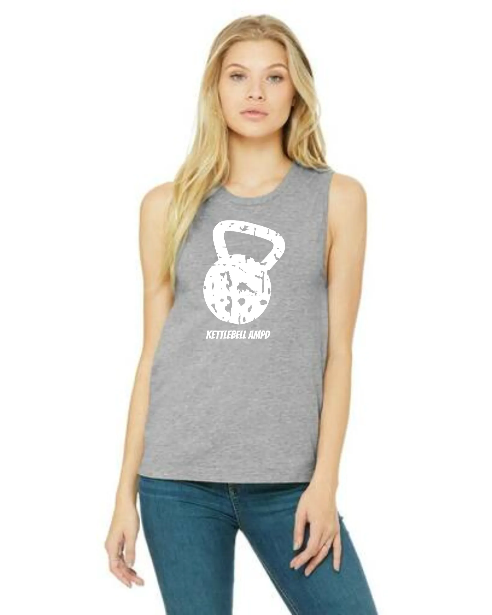 "Kettlebell Grunge" Women's Muscle Tank