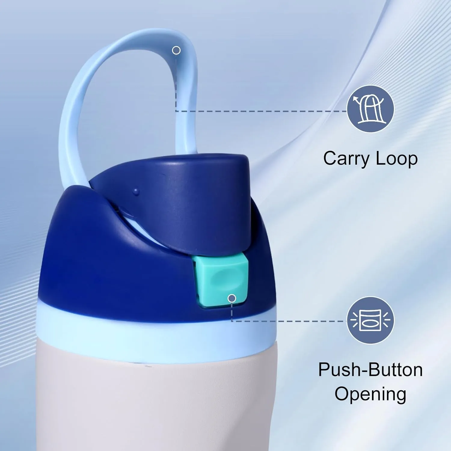 Replacement Lid for Owala Freesip, Compatible with Owala Cup 16oz 24oz 32oz 40oz, One Button Water Bottle Top Lid for Owala Freesip, Leakproof, BPA-Free